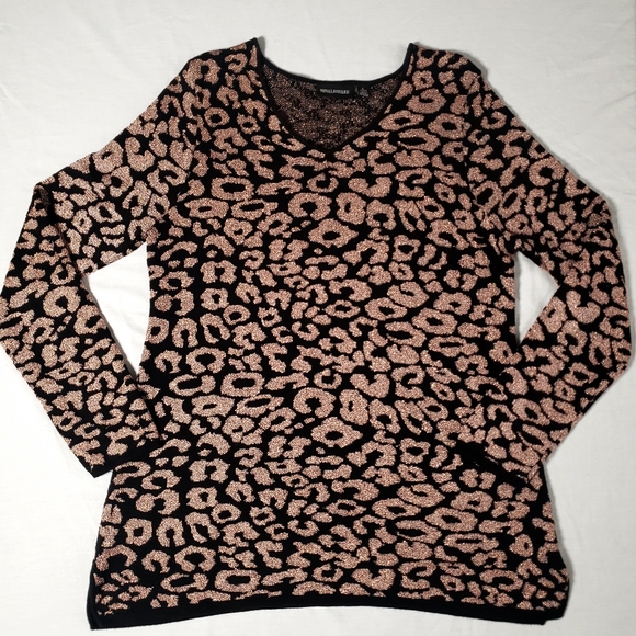 🧑🎄10/10🧑🎄Nina leonard printed sweater size large - Picture 4 of 11